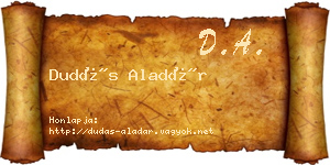 Dudás Aladár névjegykártya